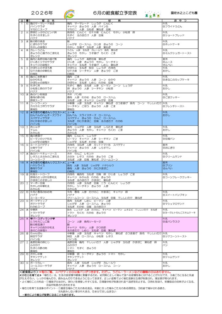 献立表6のサムネイル